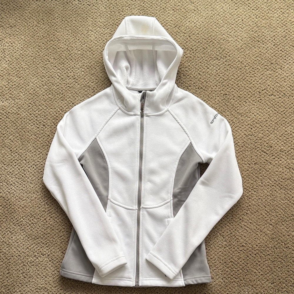 Spyder Women's White and Gray Hooded jacket, NWT, Size Small